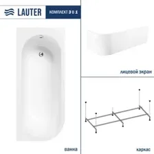 Ванна Lauter Monaco 170x72.5 2113170R (с каркасом и лицевым экраном)