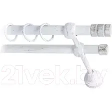 Карниз для штор Lm Decor Цилиндр 088 2р гладкий (белое золото, 3.2м)