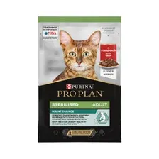 Влажный корм для стерилизованных кошек PURINA PRO PLAN Nutrisavour Sterilised говядина в соусе пауч 85 г (7613034756916)