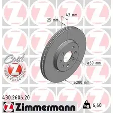 Тормозной диск ZIMMERMANN 430.2606.20 вентилируемый , передняя ось