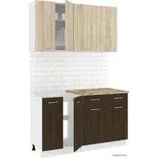Готовая кухня Кортекс-мебель Корнелия Лира-лайт км.02464 1.4 м (дуб сонома/венге/мадрид)