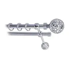 Карниз для штор Lm Decor Ажур 095 2р гладкий 25/16мм (хром, 2.4м)