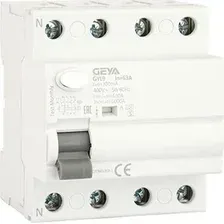 Устройство защитного отключения GEYA GYL9-4P-63A-300mA 4P 63A 6 kA 300mA A-S 4M GYL94P63AS300