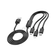 USB-Кабель HOCO X74 3-в-1 M+L+T черный