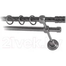 Карниз для штор Lm Decor Цилиндр 088 2р витой (антрацит, 1.6м)