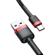 Кабель Baseus Cafule USB For Type-C 2A, Red+Black, CATKLF-C91, 2 м