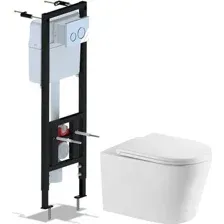 Унитаз подвесной Saniteco Tornado KW-9005WT + Ани Пласт WCP4131