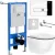 Унитаз подвесной Roxen Antares Black в комплекте с инсталляцией StounFix Dual Fresh 6 в 1 964772 (кн