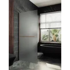 Душевая стенка MaybahGlass 119x195 / MGD-719-2ш (сатин стекло/бронза)