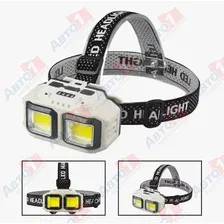 AR YM-HX-816S Фонарь налобный 2 COB (Белый+красный), кабель USB-Type-C, влагозащита, датчик движения