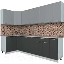 Готовая кухня Интерлиния Мила Лайт 1.2x2.7 (серебро/антрацит)