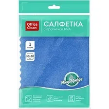 Салфетка хозяйственная OfficeClean Для сильных загрязнений на стеклах и зеркалах 30x30 / 369705 (синий)