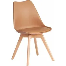 Стул TetChair Tulip дерево/пластик/экокожа (бежевый)