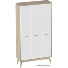 Шкаф распашной Мебельград Калгари 118.5x58x220 (дуб натуральный светлый/белый матовый)