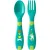 Набор для кормления Chicco FirstCutlery, ложка и вилка, зеленый