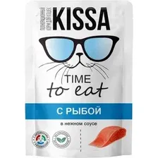Консервированный корм для кошек Kissa С рыбой в соусе (28x75г)