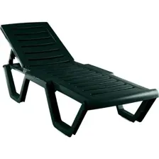 Шезлонг Ellastik Plast Атлант, темно-зеленый, 186x63x32 см