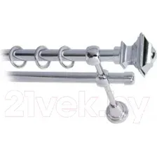 Карниз для штор Lm Decor Верди 030 2р гладкий 25/16мм (хром, 4м)