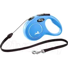 Поводок-рулетка Flexi New Classic трос 5м / 22511 (S, синий)