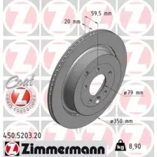 Тормозной диск ZIMMERMANN 450.5203.20 вентилируемый , задняя ось