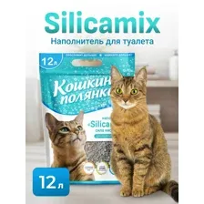 Наполнитель для туалета Кошкина Полянка Silicamix Сила кислорода 12 л