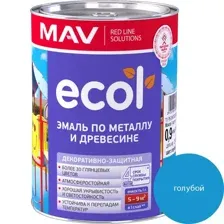 Эмаль ECOL по металлу и древесине (ПФ-115) голубая глянцевая 1,0л (0,9 кг)
