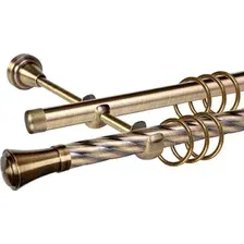 Карниз для штор АС ФОРОС Grace D19К/19Г + наконечники Анкона (3м, антик)