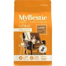 Сухой корм для кошек MyBestie Хоум Стерилизованный с ягненком / 4575-15-MBH-CAT (1.5кг)