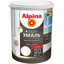 Эмаль Alpina Аква для окон и дверей глянцевая (900мл, белый)