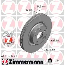 Тормозной диск ZIMMERMANN 400.3637.20 вентилируемый , передняя ось