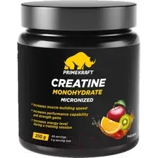 Креатин Prime Kraft Kraft Monohydrate Micronized (200г, фруктовый пунш, банка)