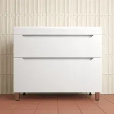 Тумба с умывальником Symbolite Остин 100 Plus 2 ящика + Фортуна 100x45 (белый/антрацит)