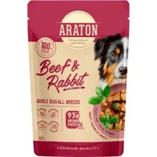 Консервированный корм для собак Araton Adult Кусочки в соусе с говядиной и кроликом 500 г