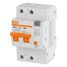 Дифференциальный автомат АД12 2P, C50, 30мА, 4,5кА, тип АС, 3 модуля TDM SQ0204-0120
