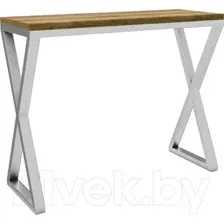 Барный стол Hype Mebel Амарион 120x40x110 (белый/дуб галифакс олово)