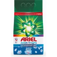 Порошок стиральный ARIEL Чистота Deluxe аромат LENOR автомат, 3 кг
