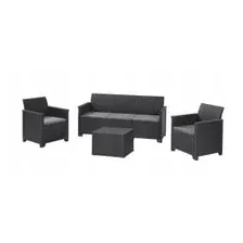 Набор уличной мебели (трехместная скамья,стол, два кресла) Elodie 5 seater Set, графит