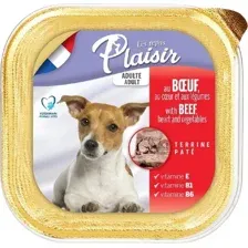 Влажный корм для собак Plaisir паштет из говядины, сердца и овощей (150г)