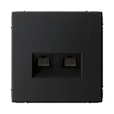 ATLASDESIGN РОЗЕТКА двойная компьютерная RJ45RJ45 кат. 5e, механизм, КАРБОН