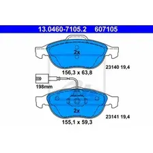 Тормозные колодки дисковые передняя ось ATE 13.0460-7105.2