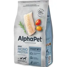 Сухой корм для собак AlphaPet Monoprotein для средних и крупных с белой рыбой 2 кг