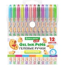 Набор гелевых ручек Brauberg Kids. Cute Animals / 144444 (12цв)