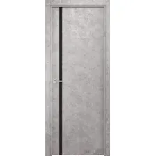 Дверь межкомнатная SMART Соло 80x200 (бетон/черное стекло)