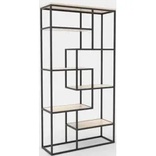 Стеллаж Hype Mebel Зиг-Заг-2 120x200 (черный/древесина белая)
