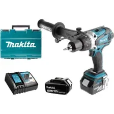 Дрель-шуруповерт аккумуляторная ударная MAKITA LXT DHP 458 RFE 