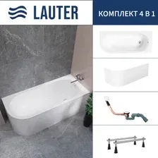 Ванна Lauter Monaco 170x72.5 2113170R (с ножками, лицевым экраном и сифоном 21Y11022 белый)