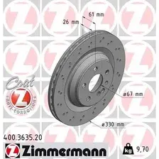 Тормозной диск ZIMMERMANN 400.3635.20 вентилируемый, перфорированный , задняя ось