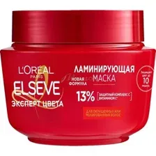 Маска для волос ELSEVE Loreal Paris Эксперт цвета с эффектом ламинирования для окрашенных или мелированных волос, 300 мл