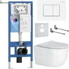 Унитаз подвесной Roxen Vortex Tornado в комплекте с инсталляцией StounFix Dual Fresh 6 в 1 868634 (к