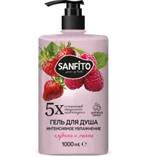 Крем-гель для душа Sanfito клубника и малина, 1 л